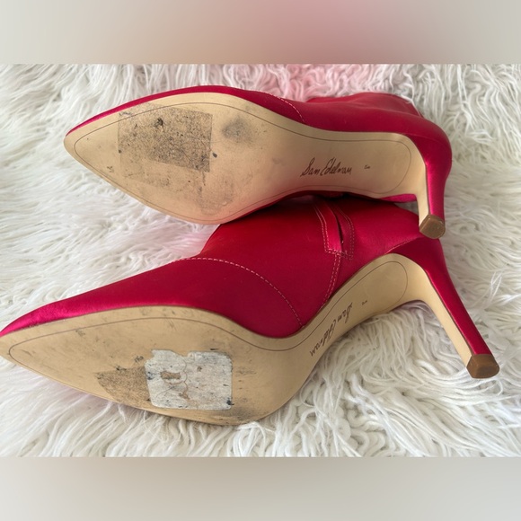 Sam Edelman Fuchsia Pink Satin Ankle Booties Size 8 - Picture 5 of 7
